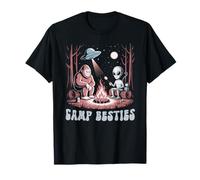 Jolie équipe du Terrain de Camping Alien Bigfoot Summer Camp Besties T-Shirt