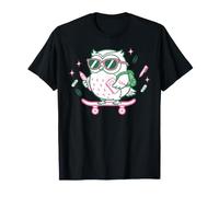 Jolie étudiante en Skateboard School Owl de Retour à l'école T-Shirt