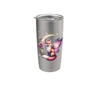 Jolie fée enchantée Cottagecore Kawaii Renard Esthétique Gobelet isotherme en acier inoxydable double paroi