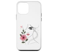 Jolie Femme élégante avec Ligne Florale Art 2 Formes Mania Coque pour iPhone 12 Mini