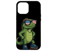 Jolie fête de lézard du 4 Juillet avec Patins à roulettes Vintage Coque pour iPhone 12 Pro Max