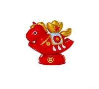 Jolie figurine de cheval rotative chinoise chic pour bureau, décoration d'intérieur, symbole de bonne fortune, soulagement du stress, rouge, jaune, rose, blanc (1)