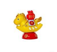 Jolie figurine de cheval rotative chinoise chic pour bureau, décoration d'intérieur, symbole de bonne fortune, soulagement du stress, rouge, jaune, rose, blanc (2)