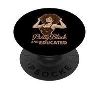 Jolie Fille de pin up Afro éduquée Noire mélanisée PopSockets PopGrip Adhésif