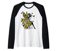 Jolie Fille de Tournesol Manche Raglan