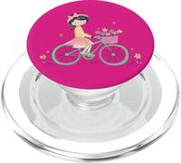 Jolie Fille De Vélo De Paris Tour Eiffel Esthétique Style PopSockets PopGrip pour MagSafe
