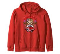 Jolie Fille Norvégienne Robe Drapeau et Fleurs pour Enfants Sweat à Capuche