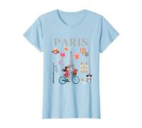 Jolie fille sur un vélo à Paris, Tour Eiffel, souvenir français T-Shirt