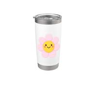 Jolie fleur souriante Gobelet isotherme en acier inoxydable double paroi