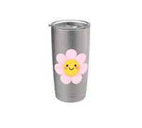 Jolie fleur souriante Gobelet isotherme en acier inoxydable double paroi