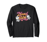 Jolie fleur tropicale - Girl Islander Manche Longue
