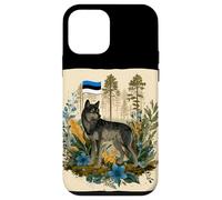 Jolie forêt estonienne avec Loup aux Couleurs estoniennes Coque pour iPhone 12 Mini