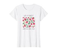 Jolie fraise au look joyeux, la vie est douce et vous aussi T-Shirt