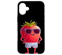 Jolie Fraise avec Short de Bain et Lunettes de Soleil pour Les Vacances Coque pour iPhone 16 Plus