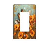 Jolie girafe d'automne décorative pour interrupteur à bascule unique, plaque frontale électrique amusante pour cuisine, salle de bain, décoration d'interrupteur animal