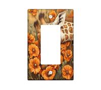 Jolie girafe d'automne décorative pour interrupteur mural 1 gang à bascule unique, plaque frontale électrique amusante pour cuisine, salle de bain, décoration d'interrupteur animal