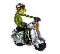 Jolie grenouille ~ Homme sur scooter ~ Figurine décorative Figurine de grenouille
