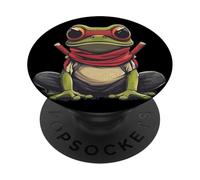 Jolie grenouille Ninja pour des aventures furtives et amusantes PopSockets PopGrip Adhésif