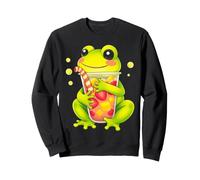 Jolie Grenouille sirotant Une Boisson à la Fraise et à la Mangue Sweatshirt