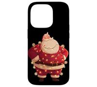Jolie Guirlande Lumineuse Festive avec Costume de Père Noël Coque pour iPhone 14 Pro