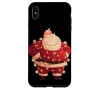 Jolie Guirlande Lumineuse Festive avec Costume de Père Noël Coque pour iPhone XS Max