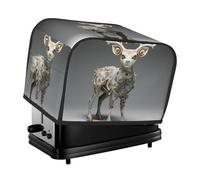 Jolie housse de grille-pain en forme de cerf prune, adaptée pour une large fente, avec sac de rangement latéral, facile à nettoyer, résistante à la poussière, adaptée pour la cuisine.