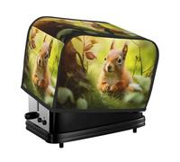 Jolie housse de grille-pain en forme d'écureuil, adaptée pour une large fente, avec sac de rangement latéral, facile à nettoyer, résistante à la poussière, adaptée pour la cuisine.