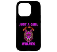 Jolie, juste une fille qui aime les loups, les animaux, les femmes et les filles Coque pour iPhone 15 Pro