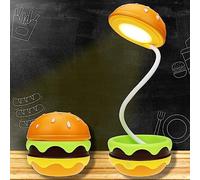 Jolie lampe de bureau pour enfants, lampe de table Hambourg rechargeable avec col réglable et interrupteur tactile à intensité variable, veilleuse de chambre d'enfant, accessoires de bureau kawaii,