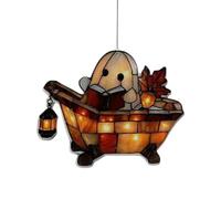 Jolie lampe de lecture en acrylique à suspendre pour fenêtre d'Halloween avec lumière chaude, surprise parfaite pour les amateurs de livres et la saison Kjw638 (A, 20 cm)