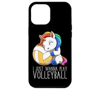 Jolie Licorne De Volley-Ball Je Veux Juste Jouer Au Coque pour iPhone 12 Pro Max