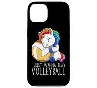Jolie Licorne De Volley-Ball Je Veux Juste Jouer Au Coque pour iPhone 13