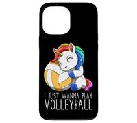 Jolie Licorne De Volley-Ball Je Veux Juste Jouer Au Coque pour iPhone 13 Pro Max
