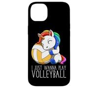 Jolie Licorne De Volley-Ball Je Veux Juste Jouer Au Coque pour iPhone 14 Plus