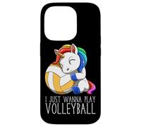 Jolie Licorne De Volley-Ball Je Veux Juste Jouer Au Coque pour iPhone 14 Pro