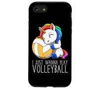 Jolie Licorne De Volley-Ball Je Veux Juste Jouer Au Coque pour iPhone SE (2020) / 7/8