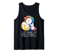 Jolie Licorne De Volley-Ball Je Veux Juste Jouer Au Débardeur