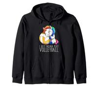 Jolie Licorne De Volley-Ball Je Veux Juste Jouer Au Sweat à Capuche