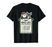 Jolie liste, avec des Notes de Bas de Page, Humour de Noël Amusant T-Shirt Graphique avec Valeur