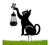 Jolie lumière pour chat - piquet pour lanterne pour chats | Borne pour chats d'extérieur 55 x 36 cm avec lumière, piquet pour lampe solaire pour chats, piquet pour chats avec lampe, lumières solaires