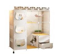Jolie Maison de Chat Cage for Chat Domestique intérieur nid de Chat Toilette for Chat Armoire for Chat Maison for Chat Villa for Chat à Trois étages Cage Vide for Chat Maison de Chat(B)