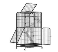 Jolie Maison de Chat Cage for Chat, Villa à Trois étages, Super Quatre étages, nid de Chat avec Toilettes, Maison for Chat, Cadre d'escalade Maison de Chat(Pink,B)
