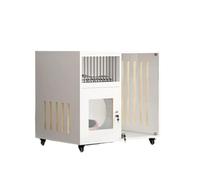 Jolie Maison de Chat Maison for Chat Villa for Chat Quatre Saisons Universelle Semi-fermée monocouche Cage for Chat intérieur Chat Armoire en Bois Massif for Chat Maison de Chat(White,B)