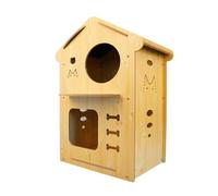 Jolie Maison de Chat Villa for Animaux de Compagnie, Maison en Bois for Chat, chenil, Chambre à Coucher, Assemblage d'épissure en Bois, Maison Robuste for Chat Maison de Chat(C2)