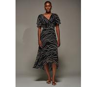 Jolie Moi Jolie Moi Black Angel Sleeve Pleated Chiffon Midaxi Dress Black 12