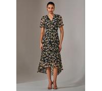 Jolie Moi Jolie Moi Black Charlotte Pleated Chiffon Midmaxi Dress Black 10