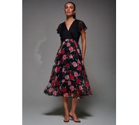 Jolie Moi Jolie Moi Black Chrome Two Tone Chiffon Midaxi Dress Black Chrome EU 38 (UK 10)