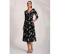 Jolie Moi Jolie Moi Black Fit and Flare Jersey Midi Dress Black EU 40 (UK 12)