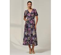 Jolie Moi Jolie Moi Black Floral Print Mesh Angel Midaxi Dress Black 12