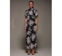 Jolie Moi Jolie Moi Black High Neck Angel Sleeve Chiffon Maxi Dress Black EU 46 (UK 18)